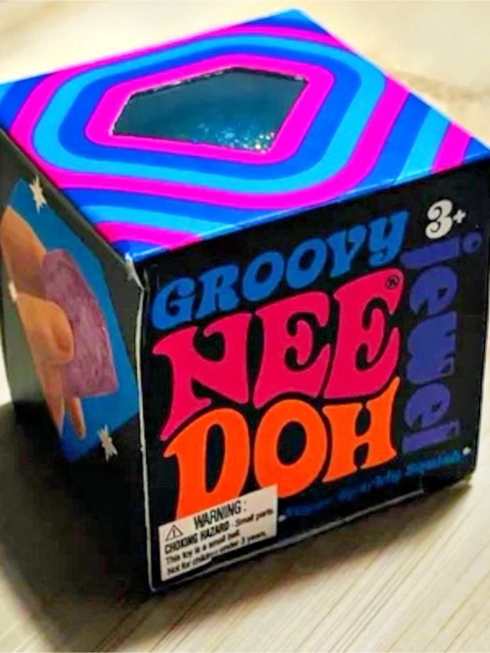 Schylling NeeDoh Groovy Jewel Fidget Toy Blue